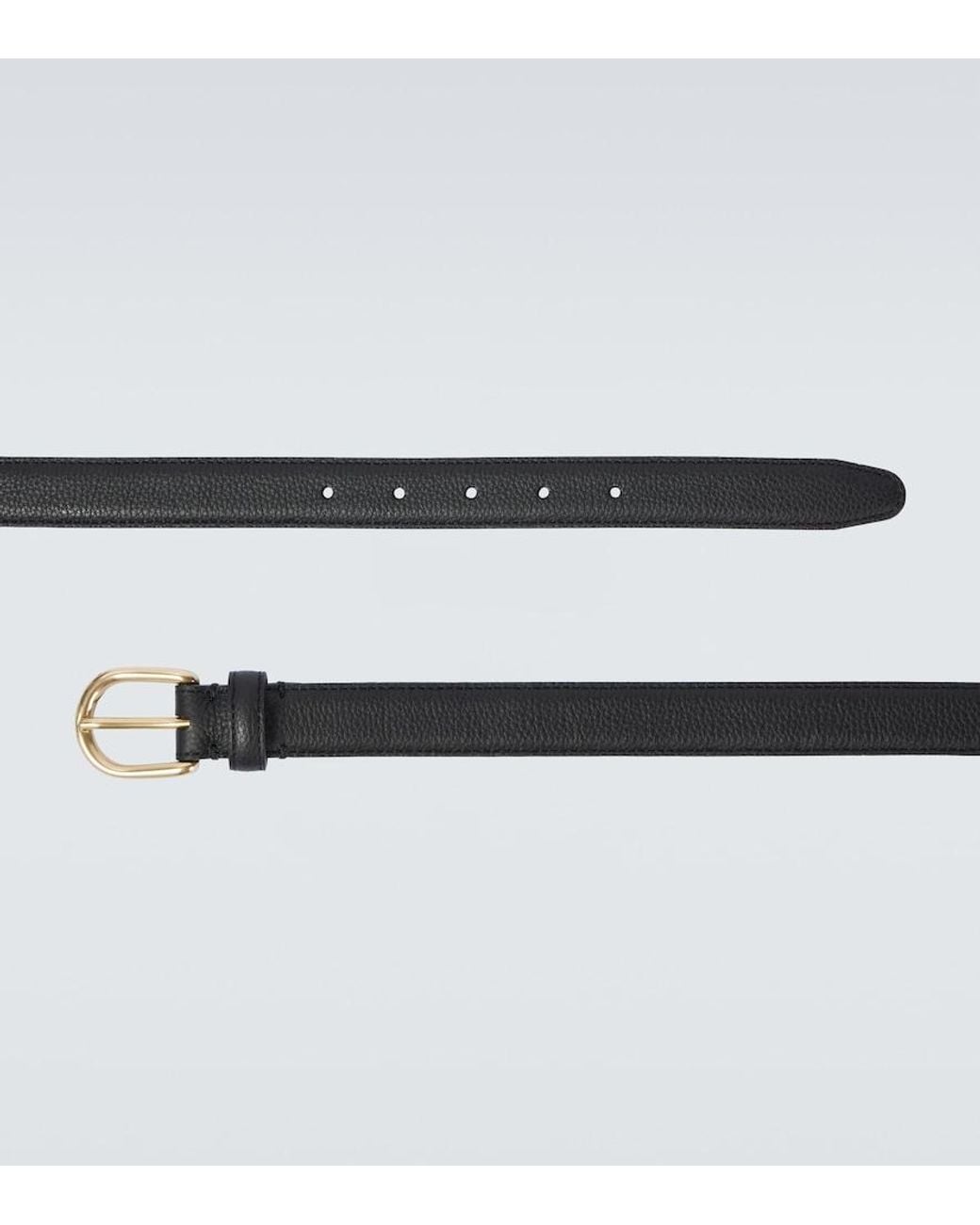 Saman Amel Black Cardon Leather Belt for men