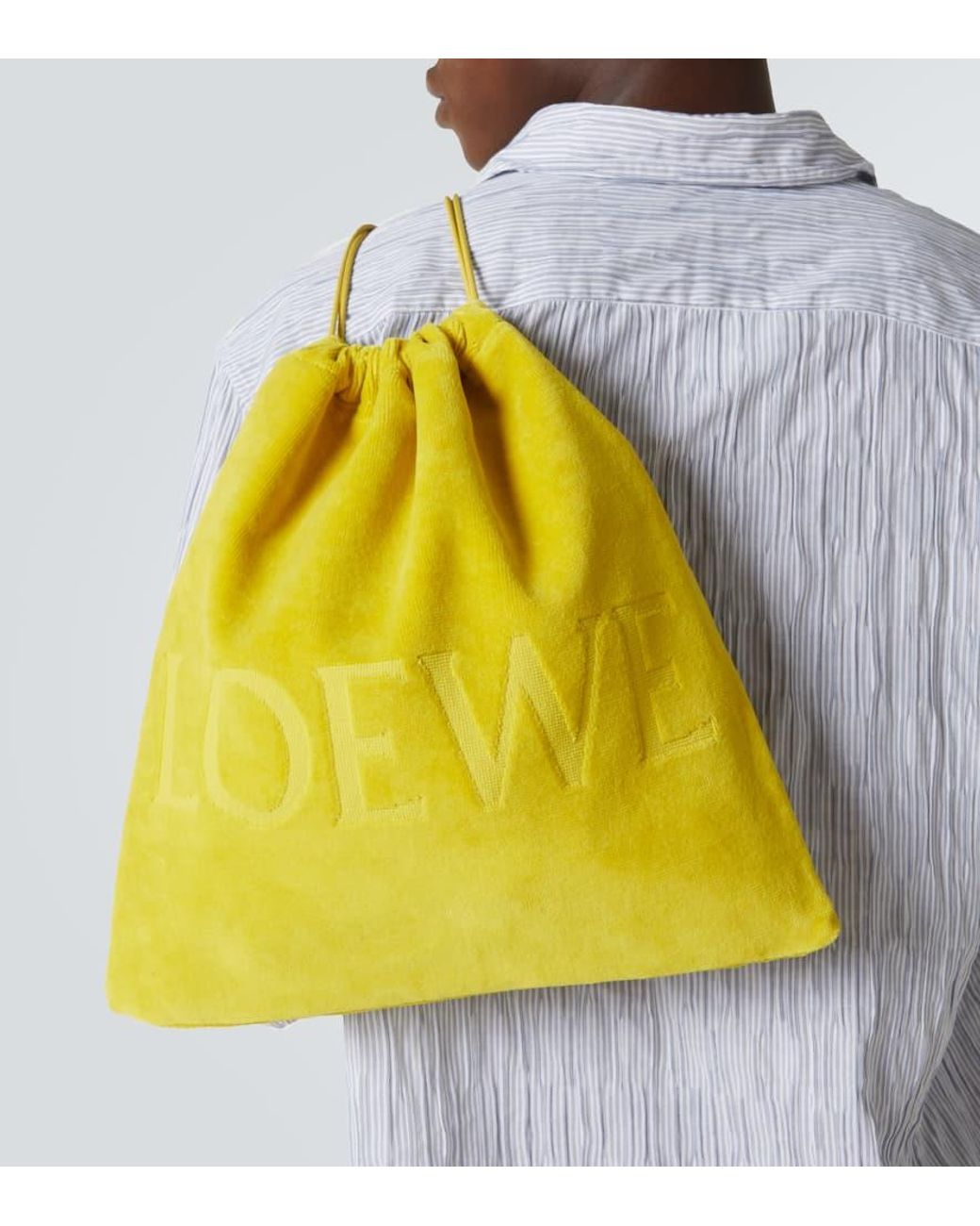 Loewe Paula's Ibiza Medium Logo Terry Pouch in Yellow for