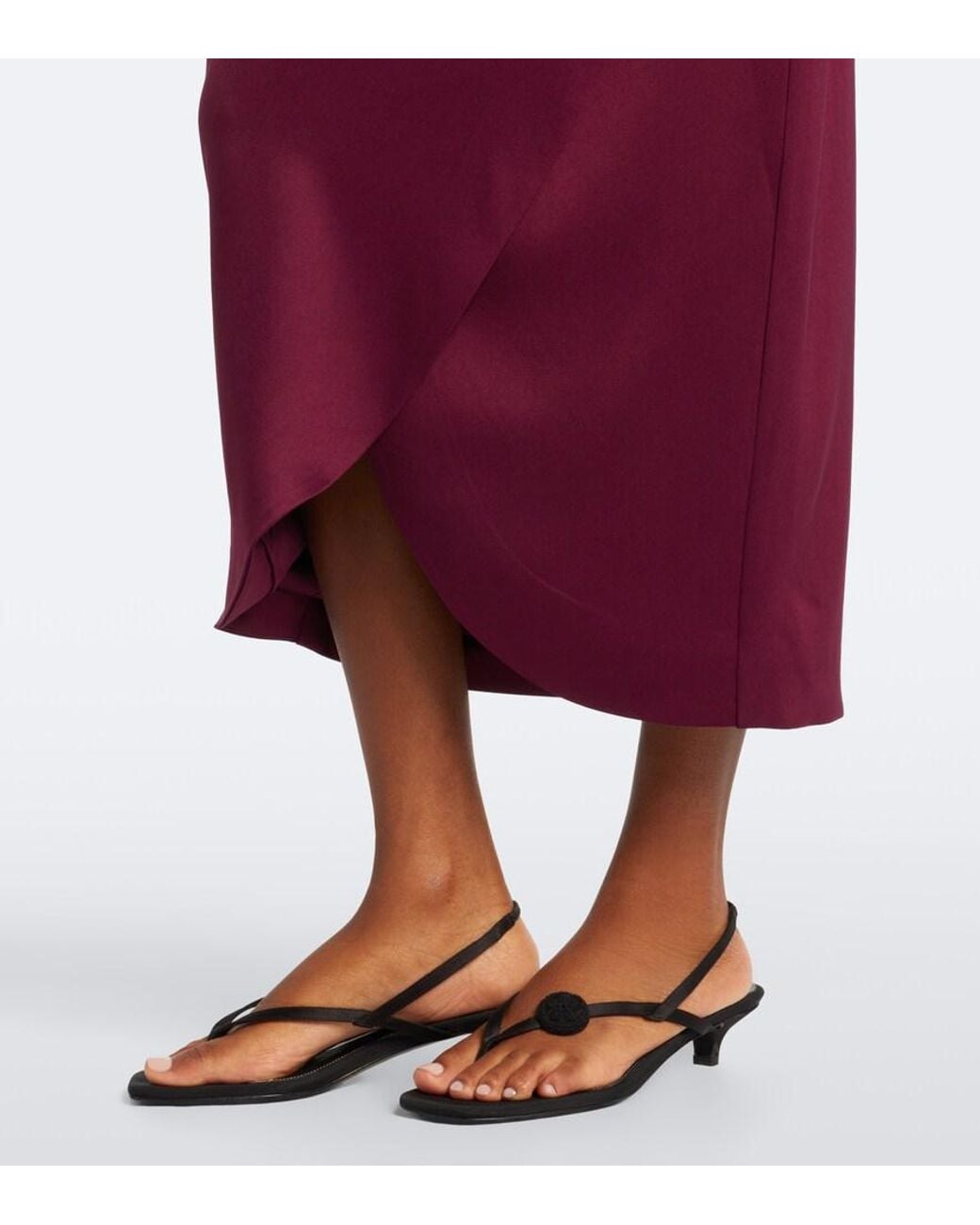 Jonathan Simkhai Purple Camila Draped Satin Midi Dress