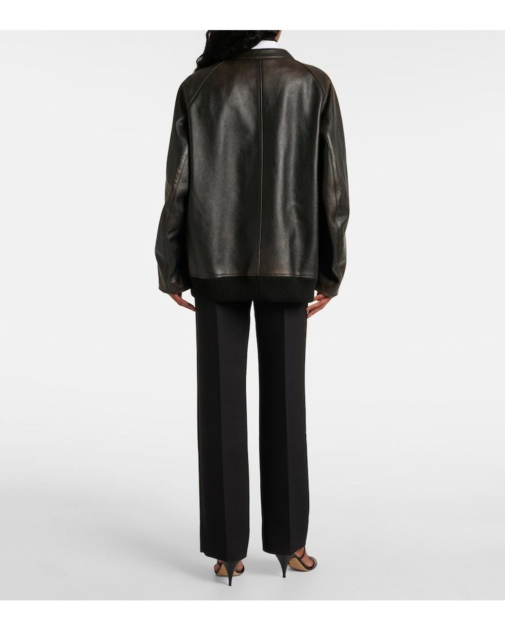 The Row Black Kengia Leather Jacket