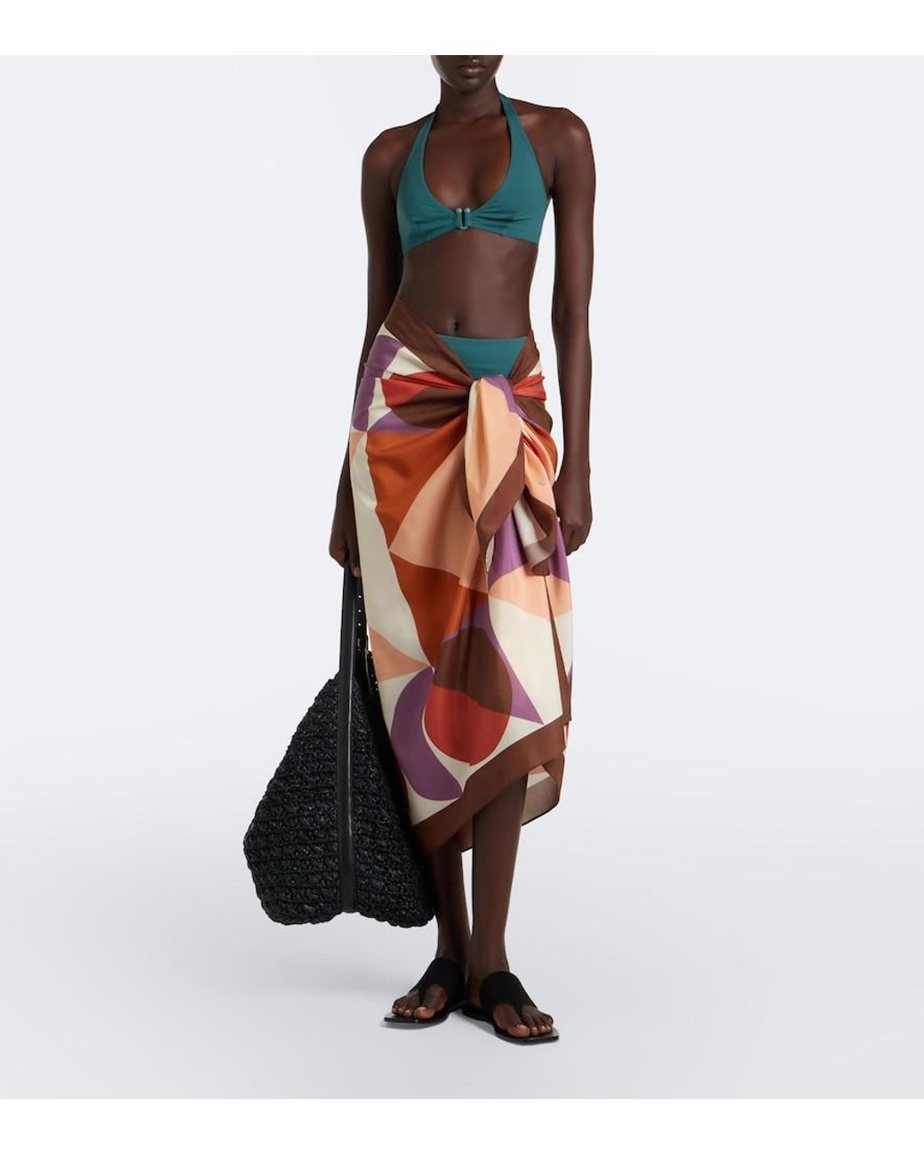 Eres Orange Luisa Printed Cotton And Silk Beach Cover-Up