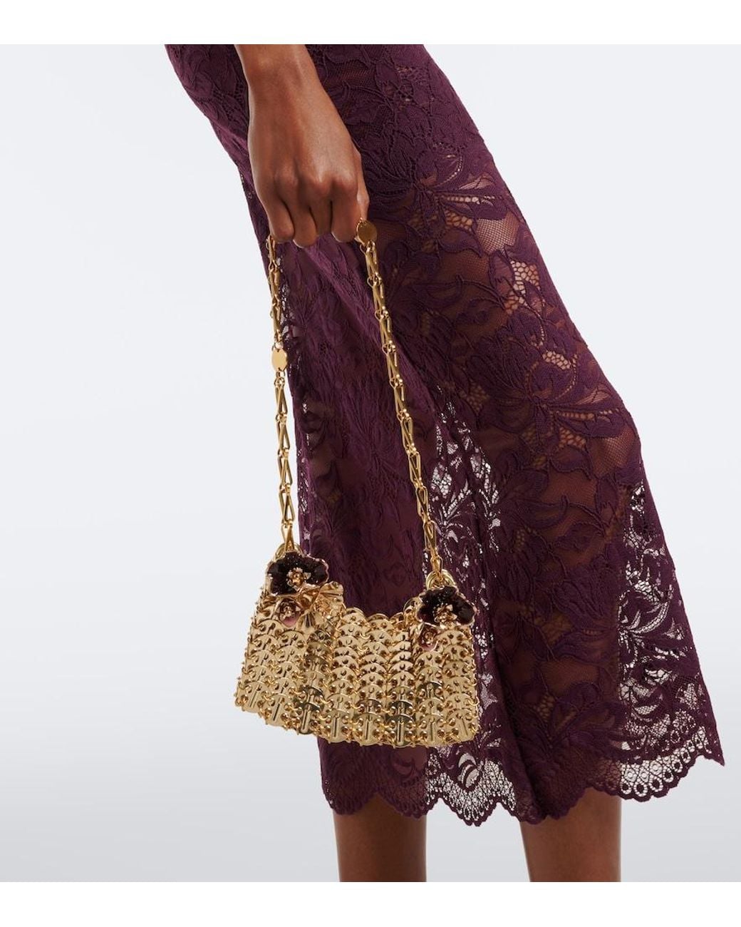 Rabanne White 1969 Small Embellished Shoulder Bag