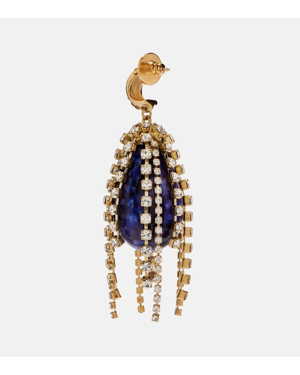 Chloé Metallic Crystal-Embellished Drop Earrings