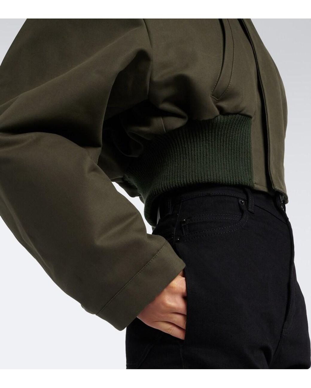 Balenciaga Green Cropped Cotton Jacket