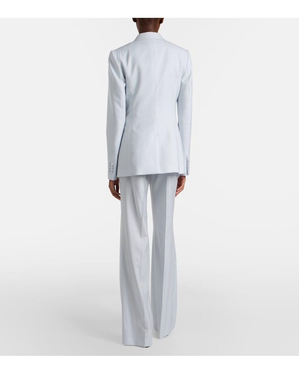 Gabriela Hearst White Vesta Wool And Silk Flared Pants