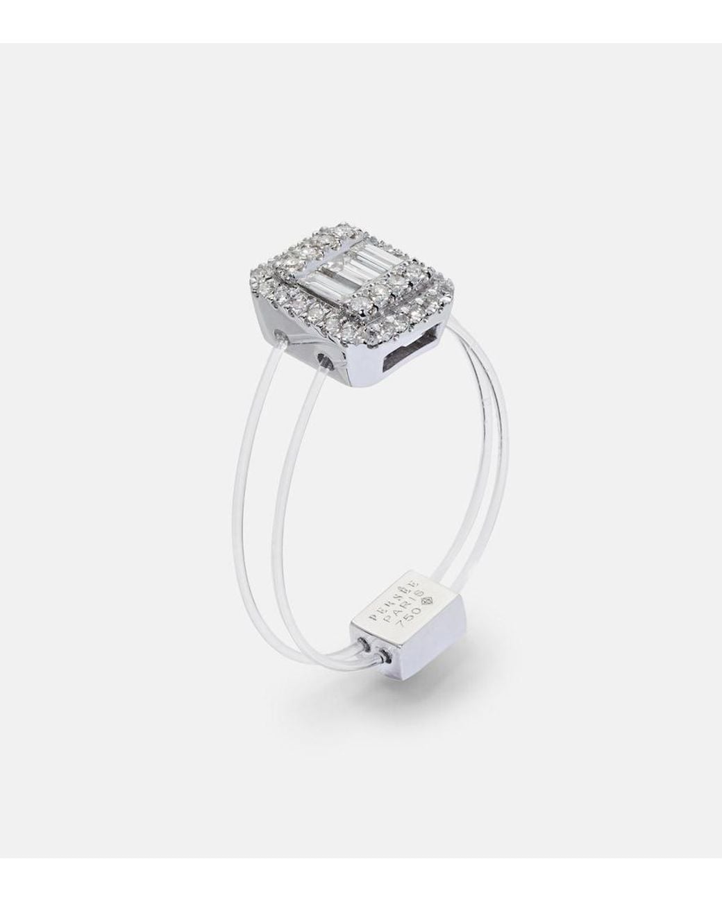 PERSÉE White Floating 18Kt Ring With Diamonds