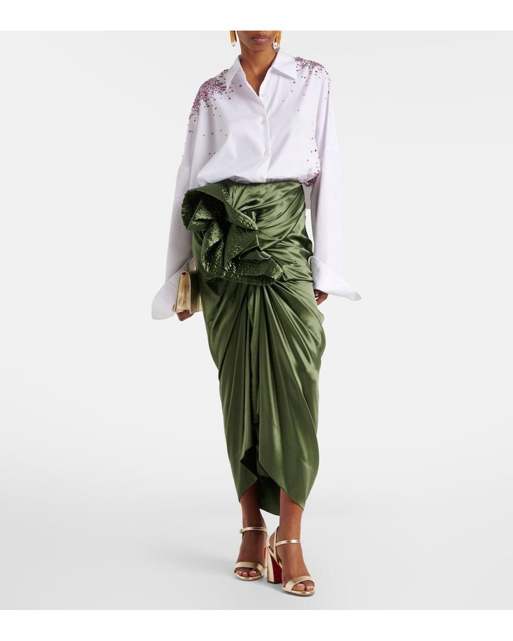 Christian Louboutin Miss Jane 85 Metallic Leather Sandals