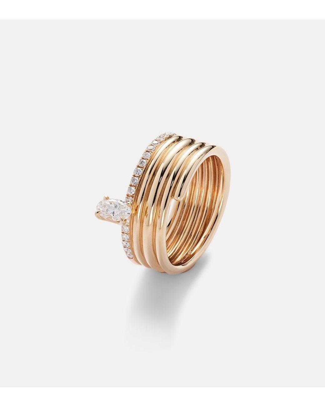 Repossi Natural Blast 18Kt Rose- Ring With Diamonds