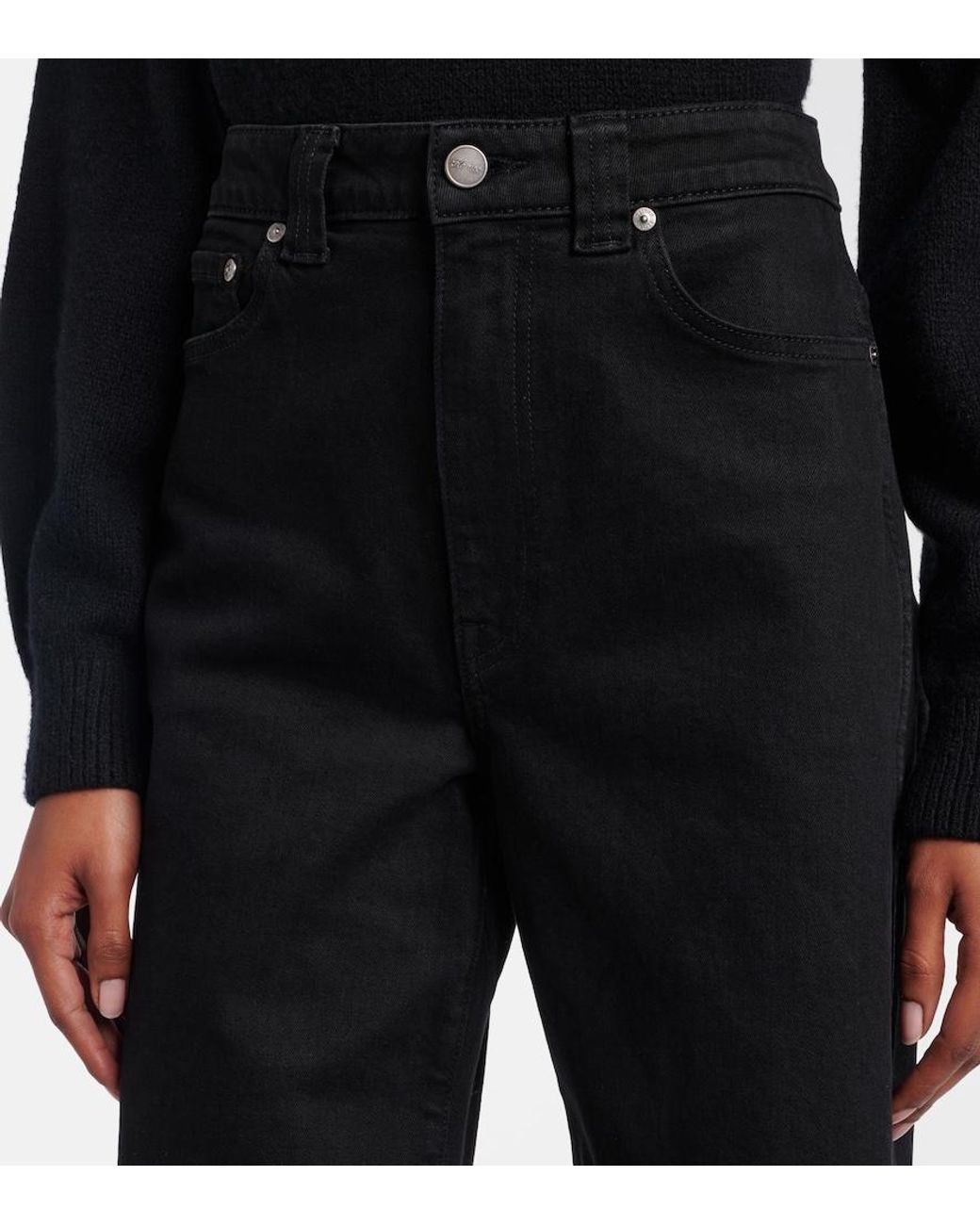 Khaite Blue Dane High-Rise Wide-Leg Jeans