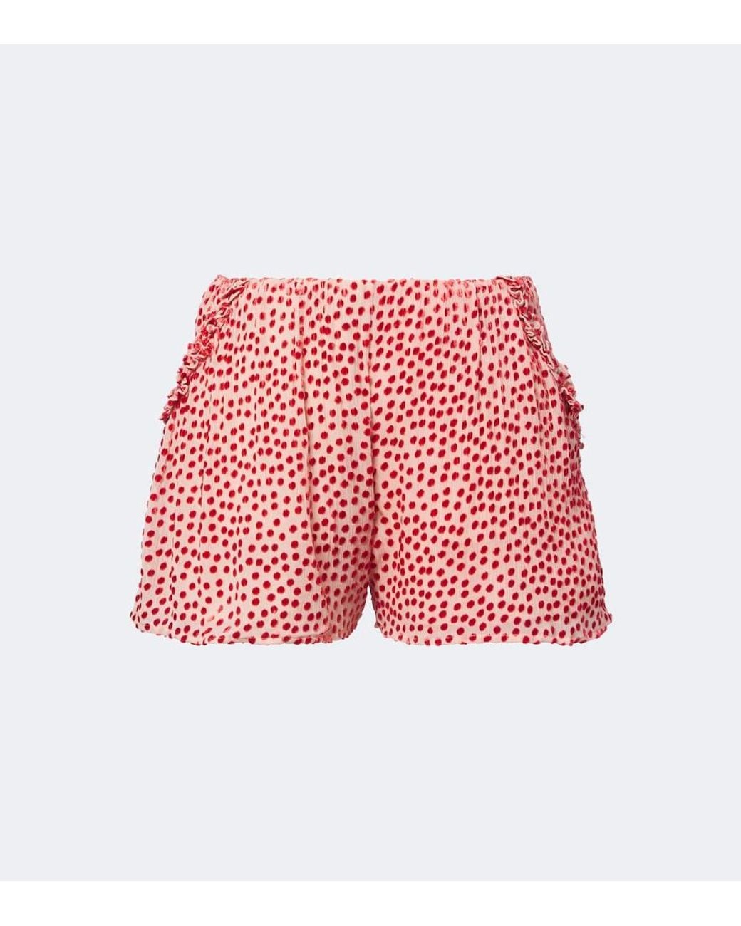 Posse Red Elise Polka-Dot Ruffled Shorts