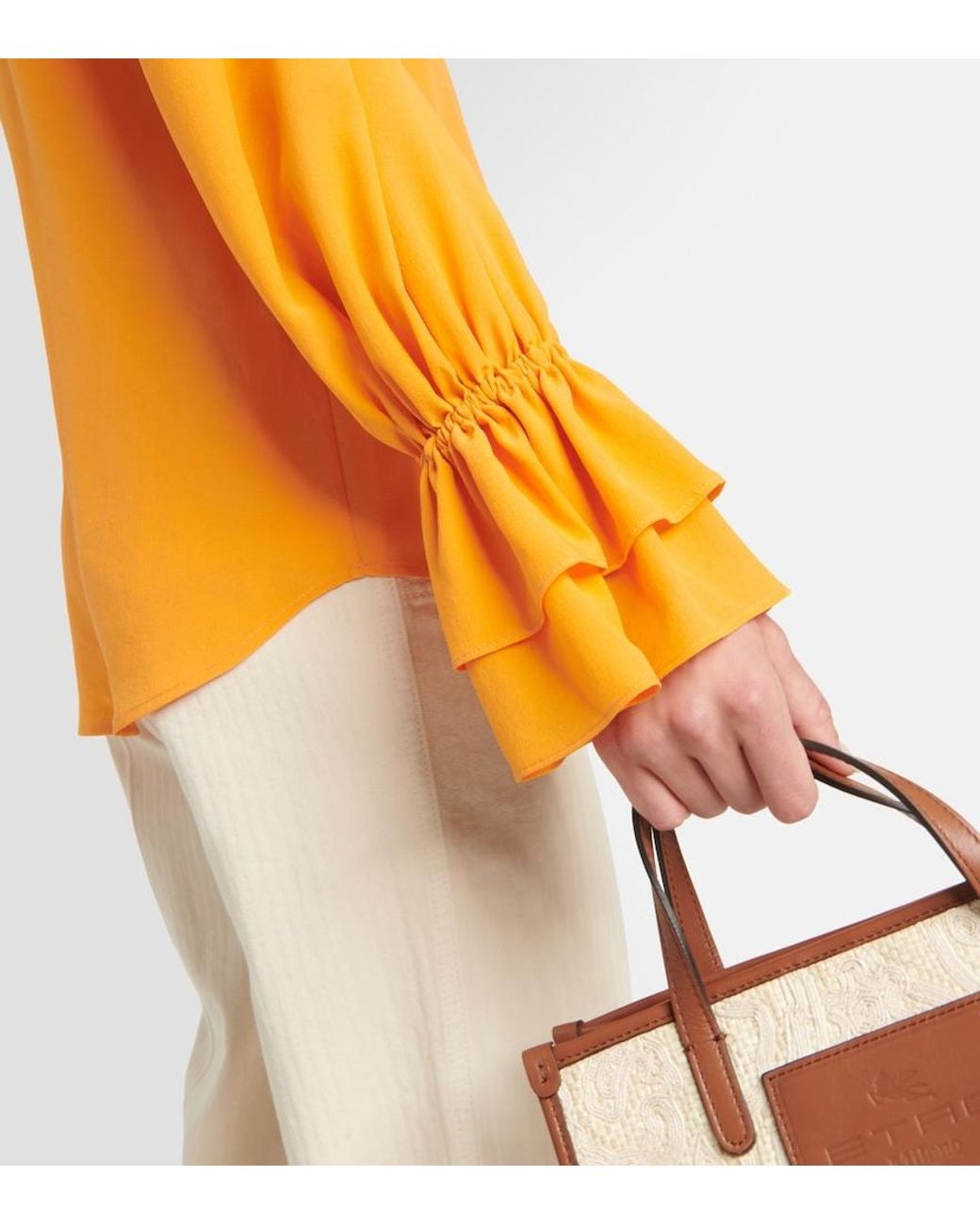 Etro Orange Silk Blouse