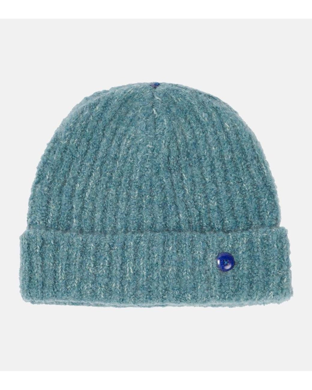 God's True Cashmere Blue Cashmere Boucle Beanie