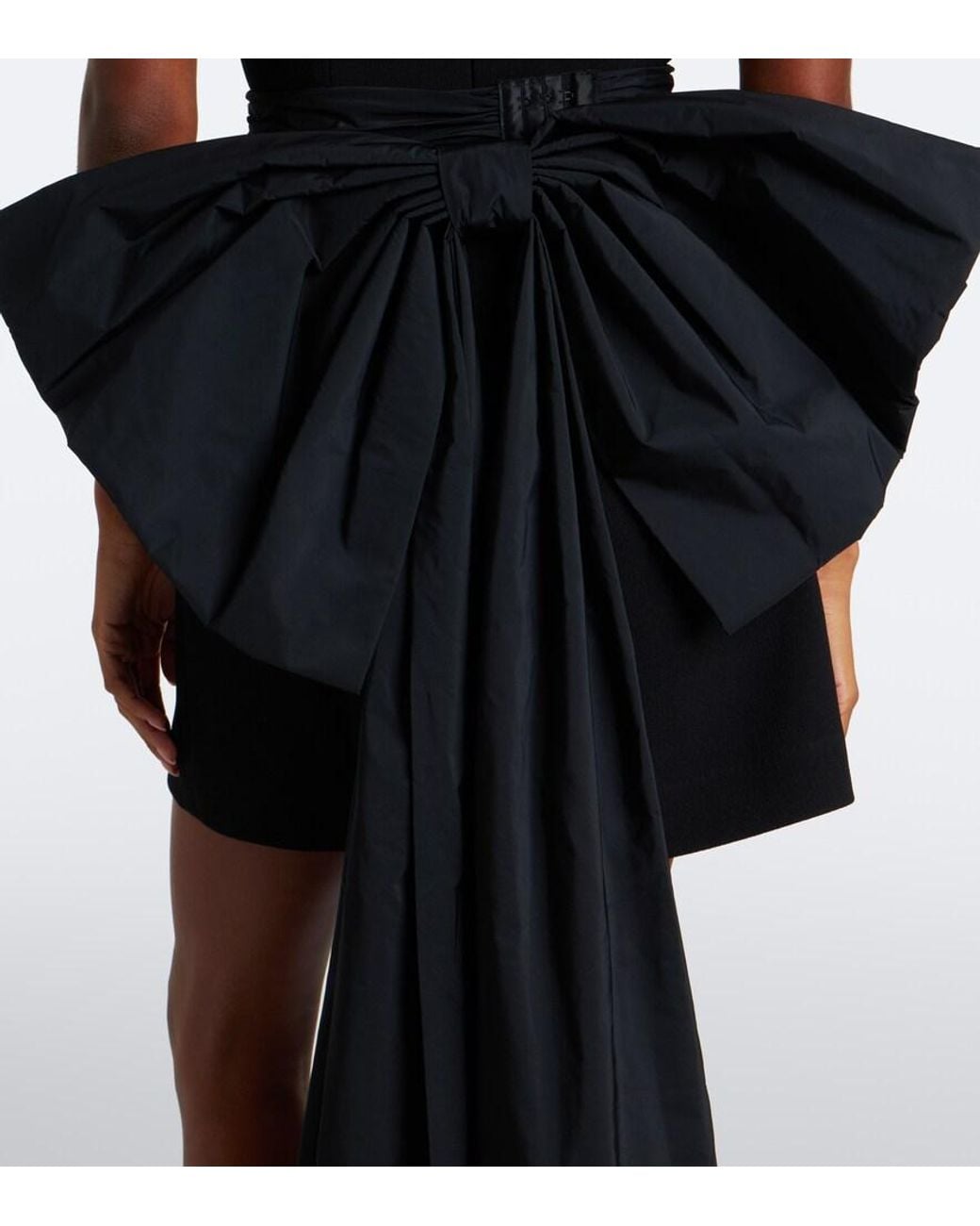 Rebecca Vallance Black Aurelia Bow-Detail Bustier Dress