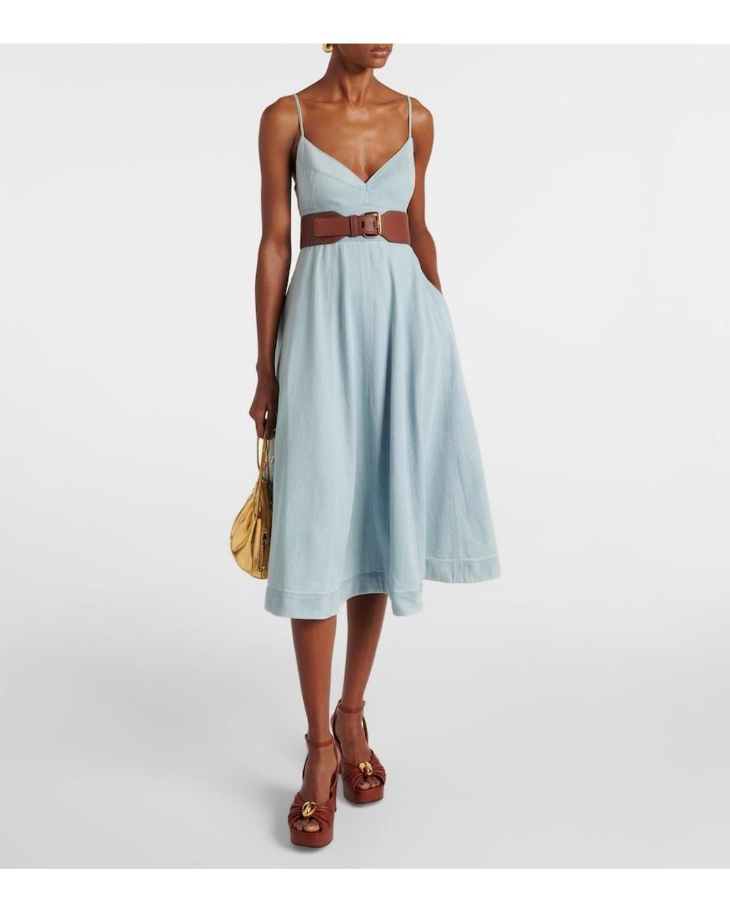 Zimmermann Blue Acacia Denim Midi Dress