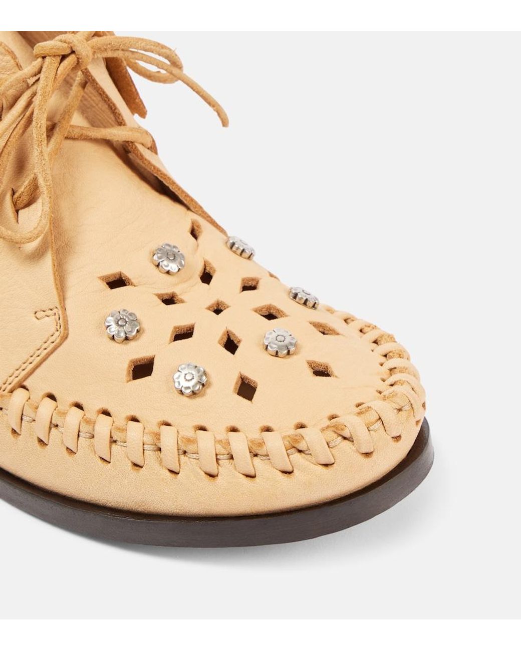 Isabel Marant Natural Felsa Leather Moccasins