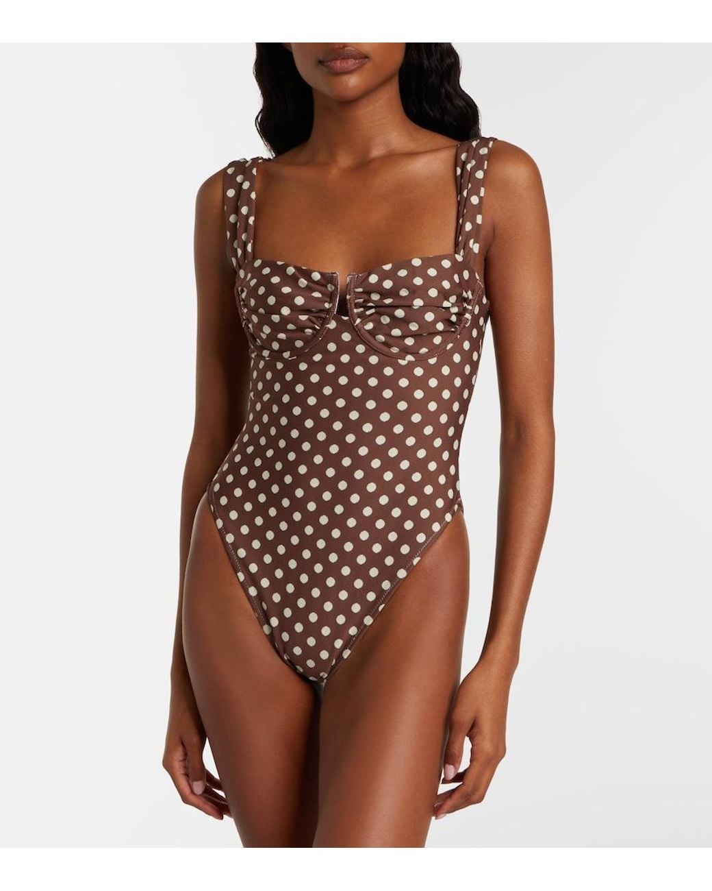 Montce White Bella Polka-Dot Swimsuit