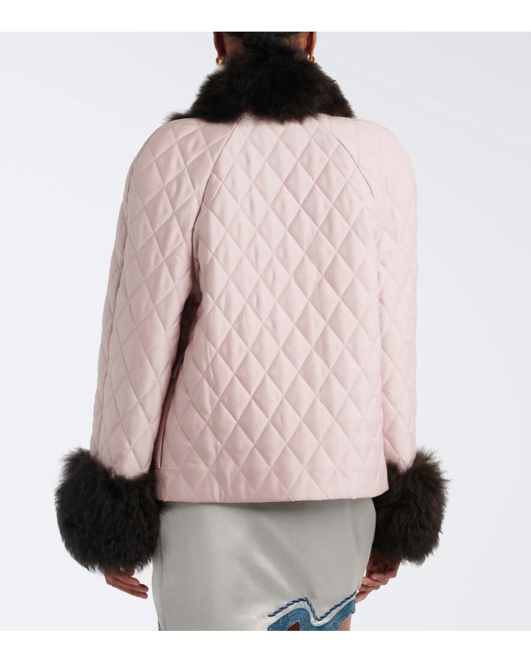 JACQUES WEI Black Steppjacke Mit Shearling
