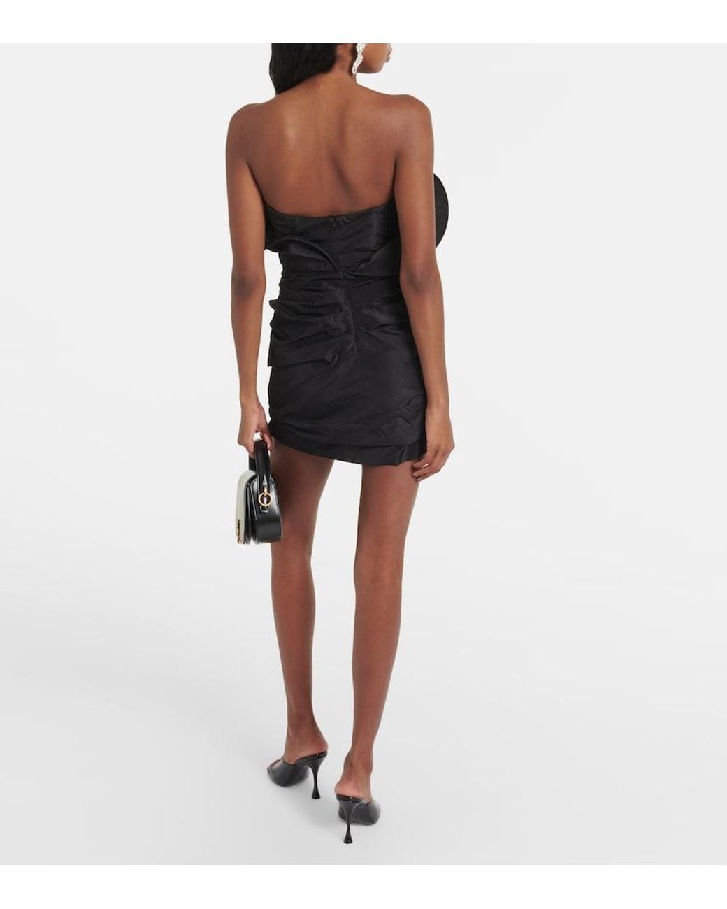 Magda Butrym Black Silk Taffeta Minidress