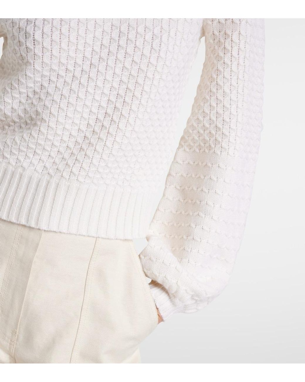 Max Mara White Elvira Wool And Cashmere Sweater