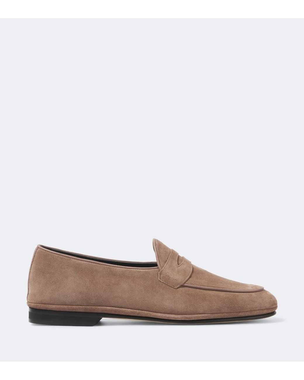 Rubinacci White Suede Penny Loafers for men