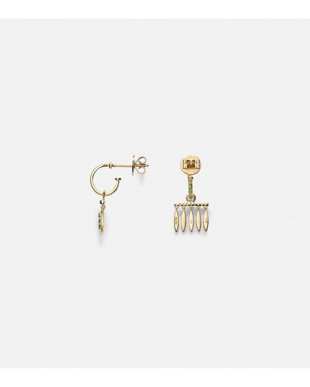 Ileana Makri Metallic 18kt Gold Earrings With Tsavorites