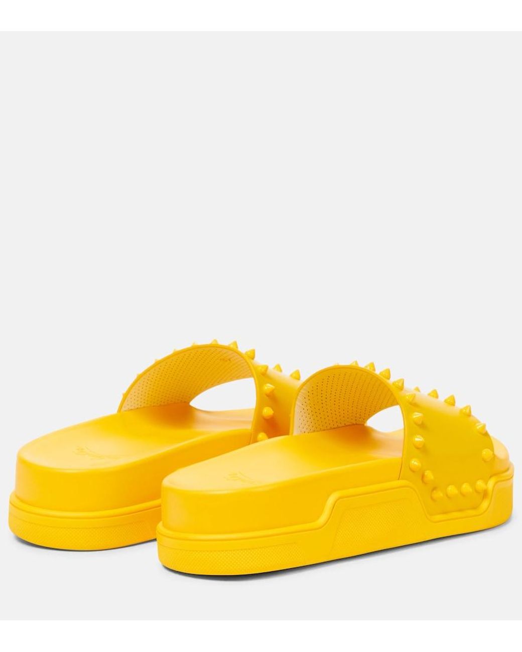 Christian Louboutin Yellow Pool Stud Embellished Slides