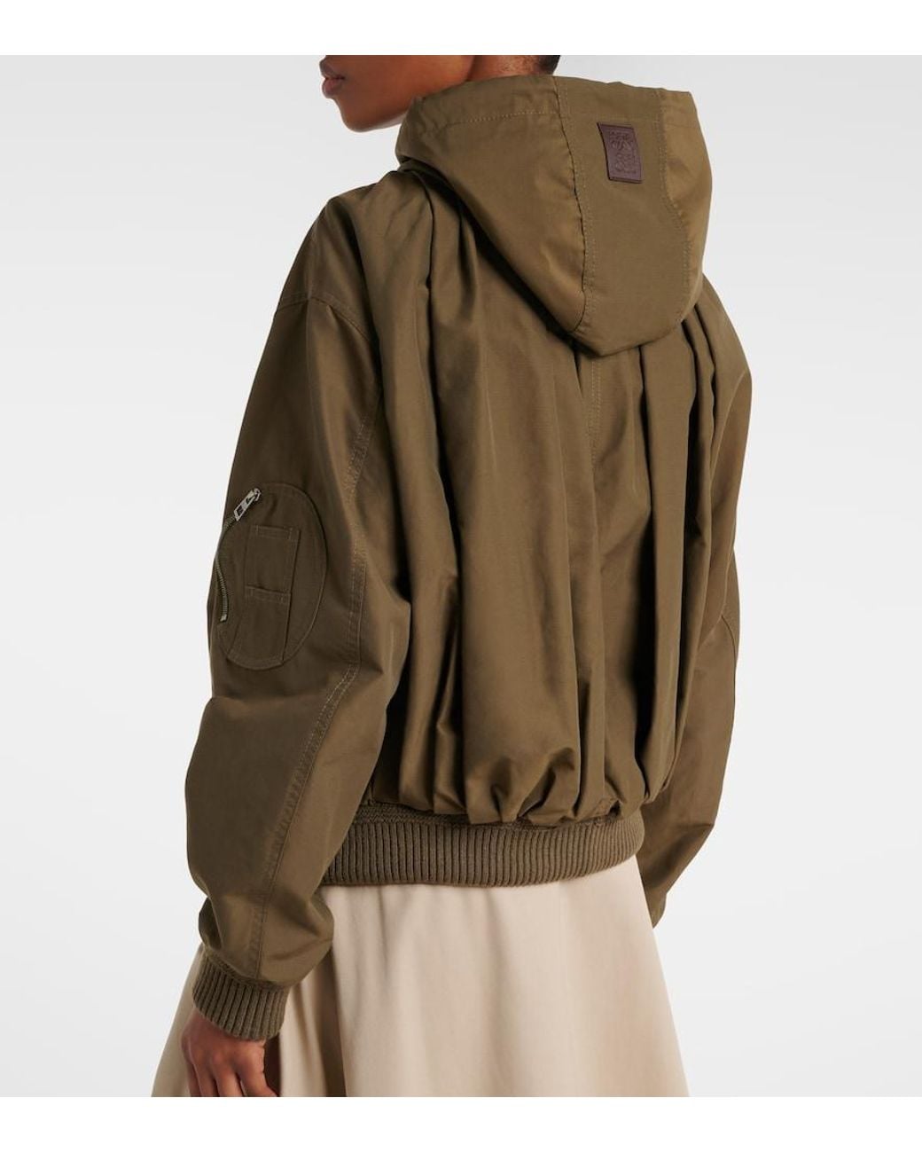 Loewe Green Gathered Cotton-Blend Jacket