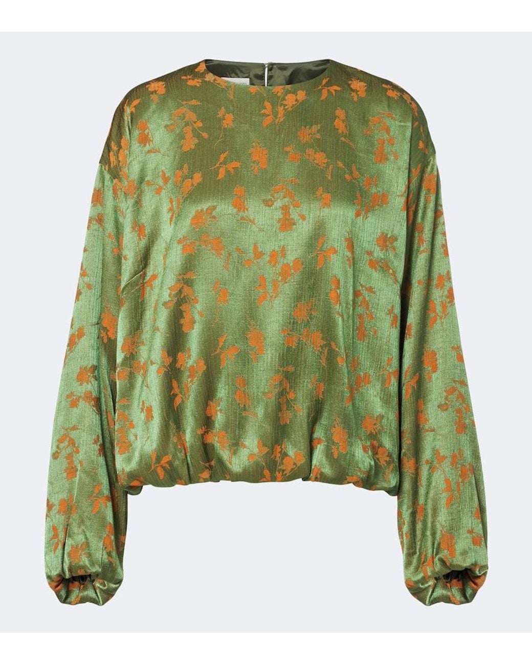 Dries Van Noten Green Floral Blouse