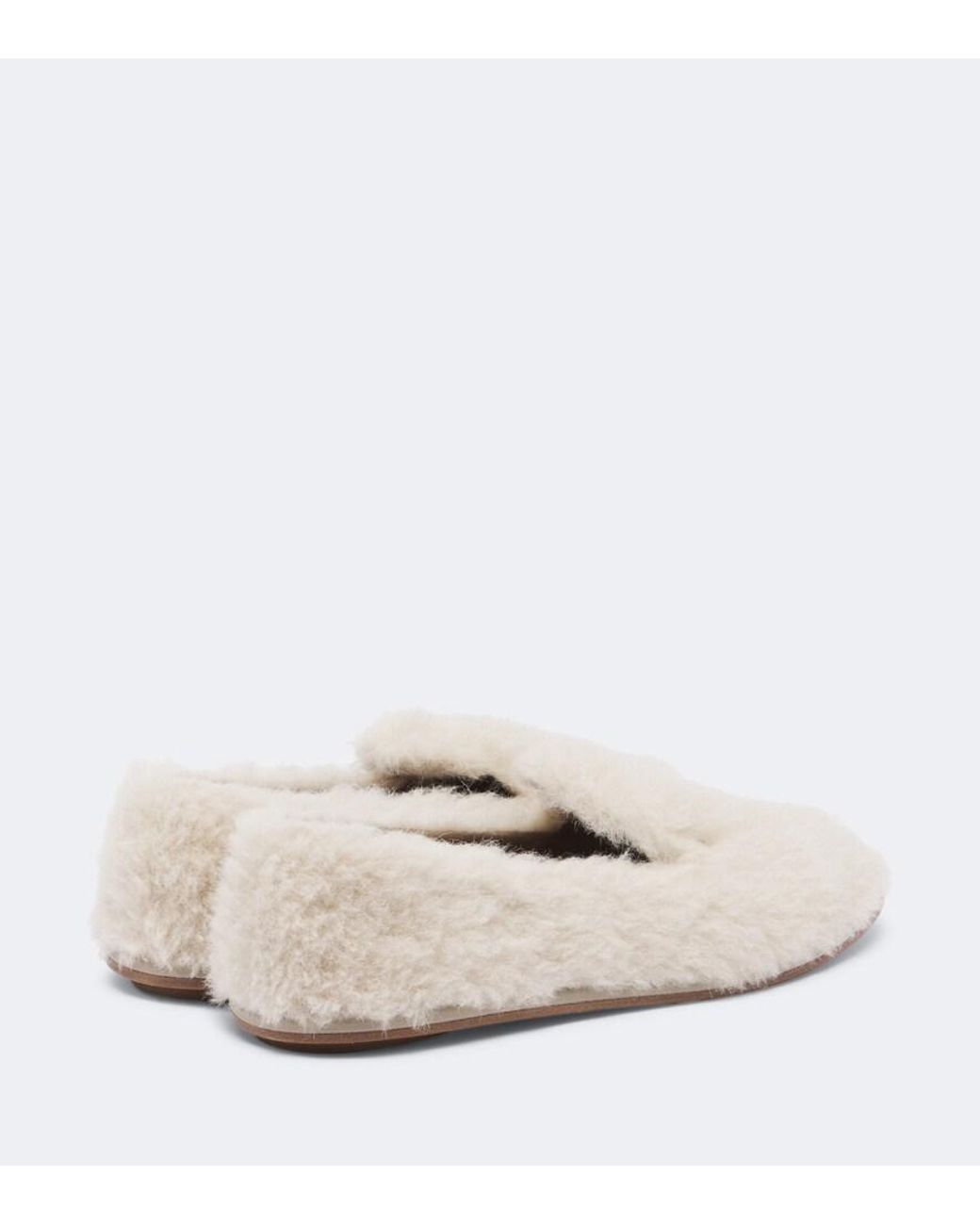Max Mara White Shearling Loafers