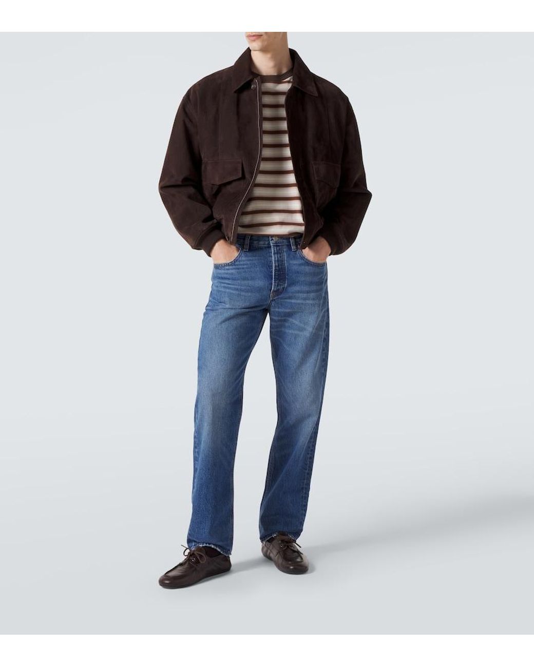FRAME Blue Mid-Rise Straight Jeans for men