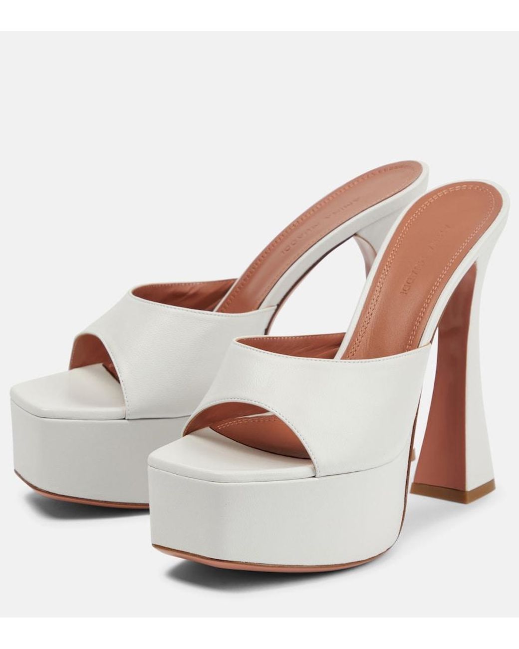 AMINA MUADDI White Dalida 150mm Platform-sole Mules