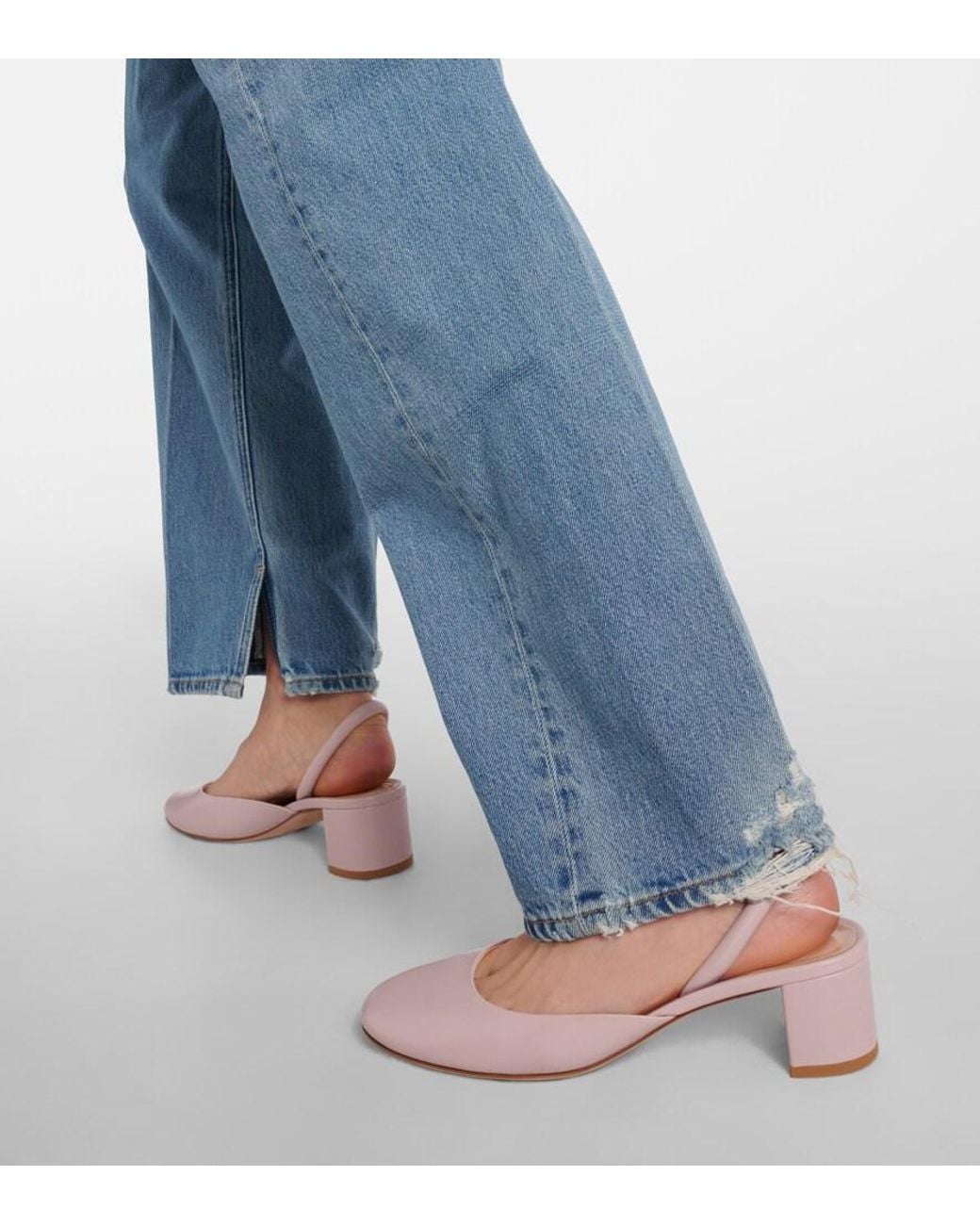 Gianvito Rossi Pink Tivoli Leather Mules