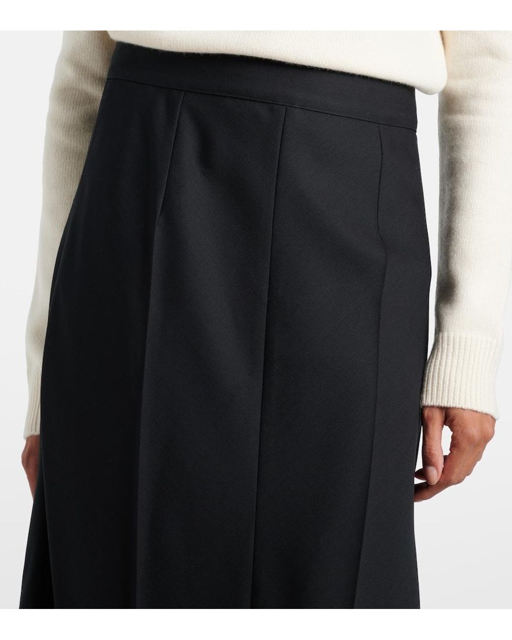 Plan C Black Wool Maxi Skirt