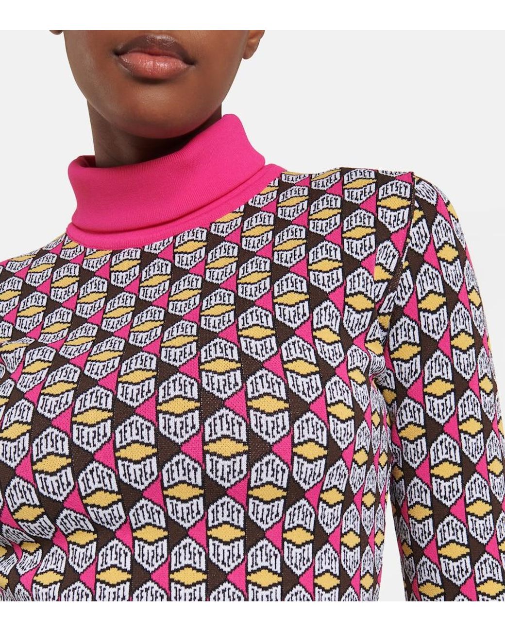 Jet Set Red Logo Turtleneck Sweater