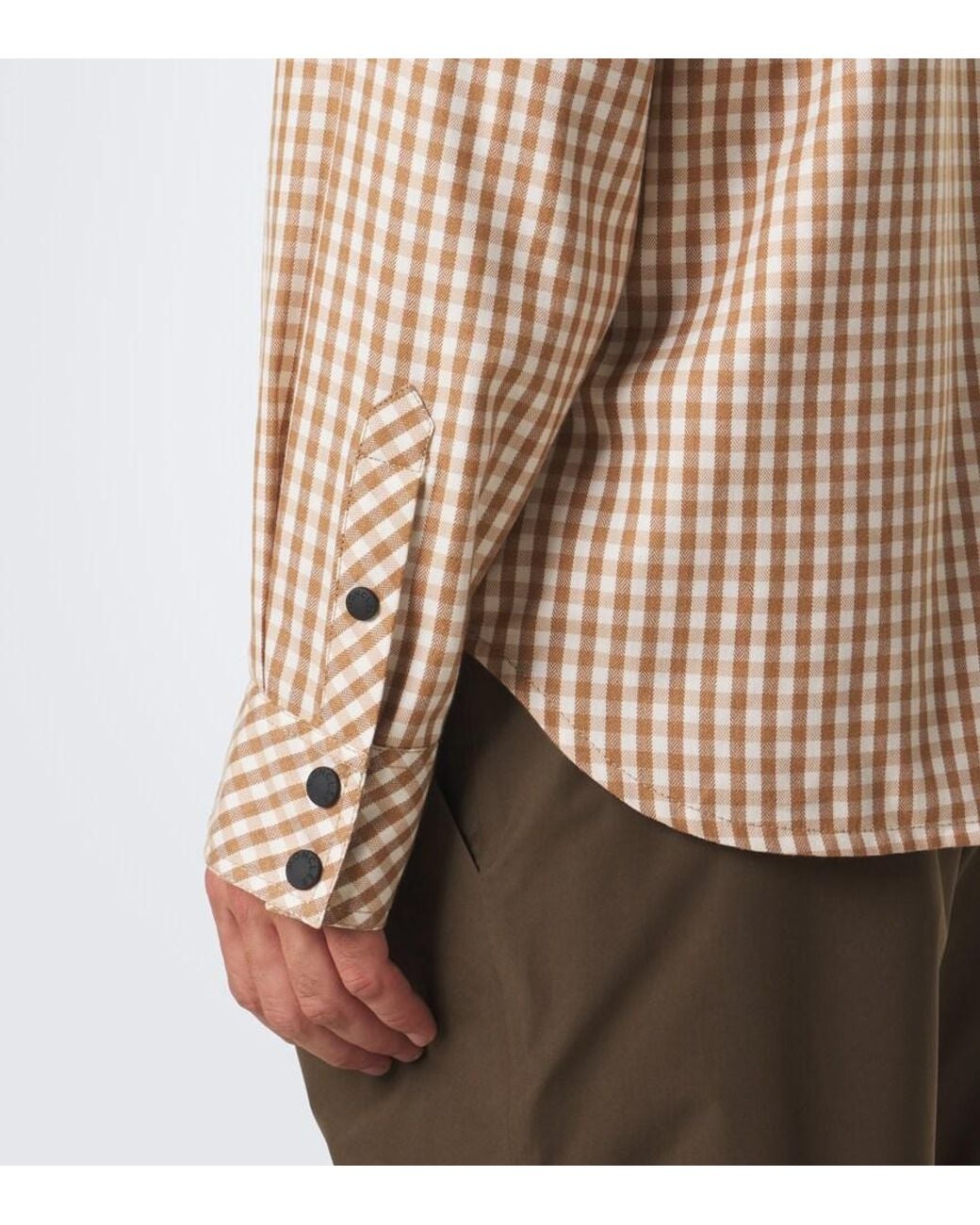 Moncler Brown Check Cotton-Blend Twill Shirt for men