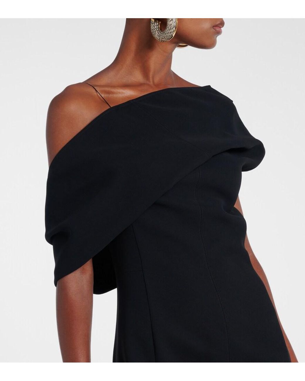 Jacquemus Black One-Shoulder Midi Dress