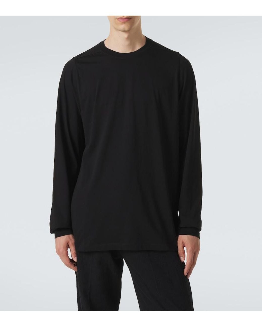 Rick Owens Black Cotton Jersey T-Shirt for men