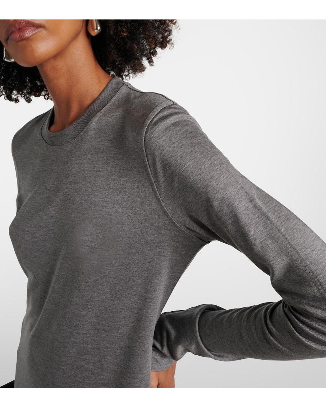 Totême Gray Jersey Maxi Dress