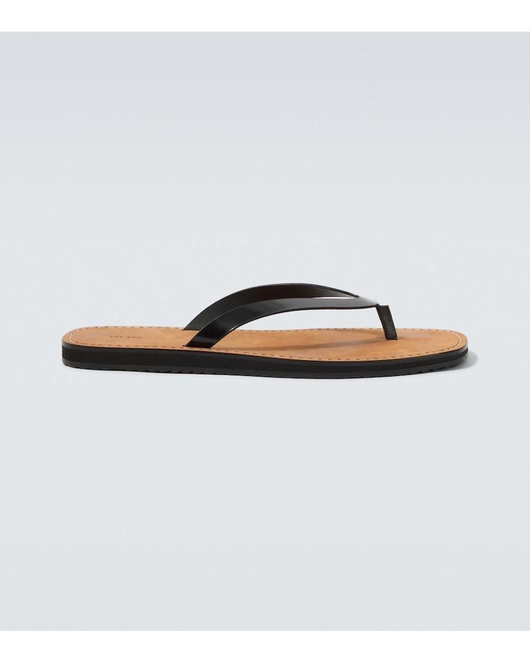 The Row Brown City Leather Thong Sandals for men