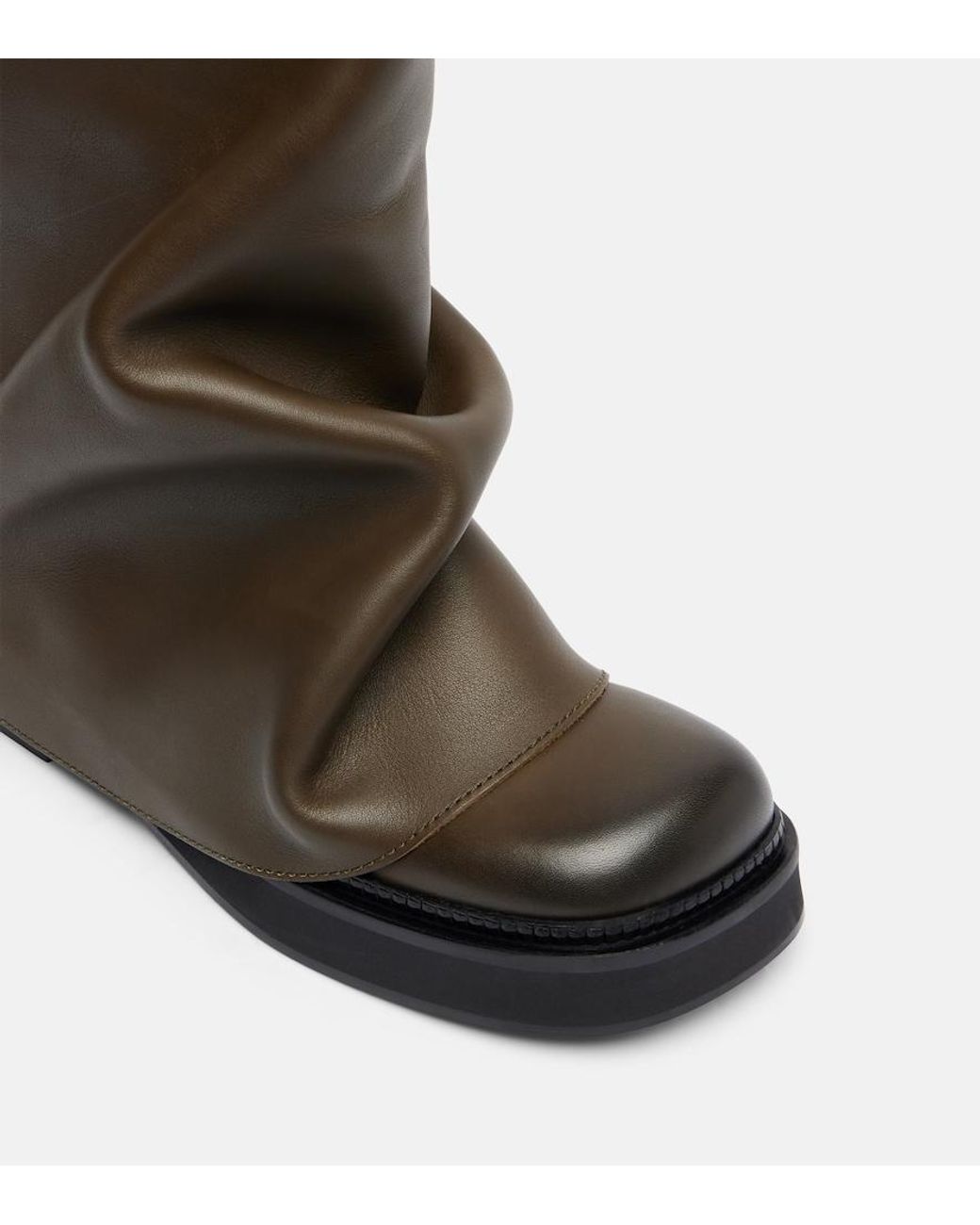 The Attico Green Robin Leather Combat Boots