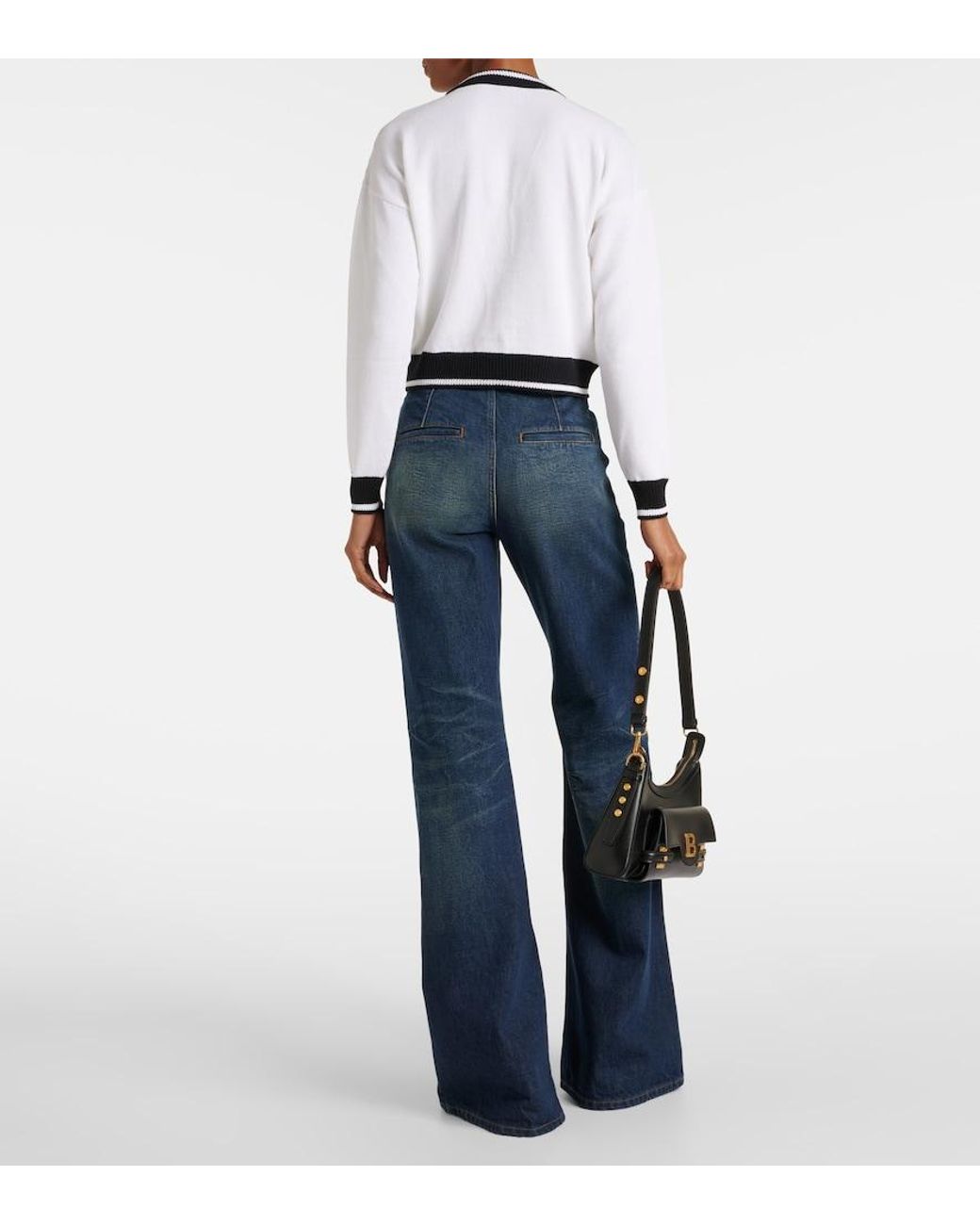 Balmain White Sweater With Logo