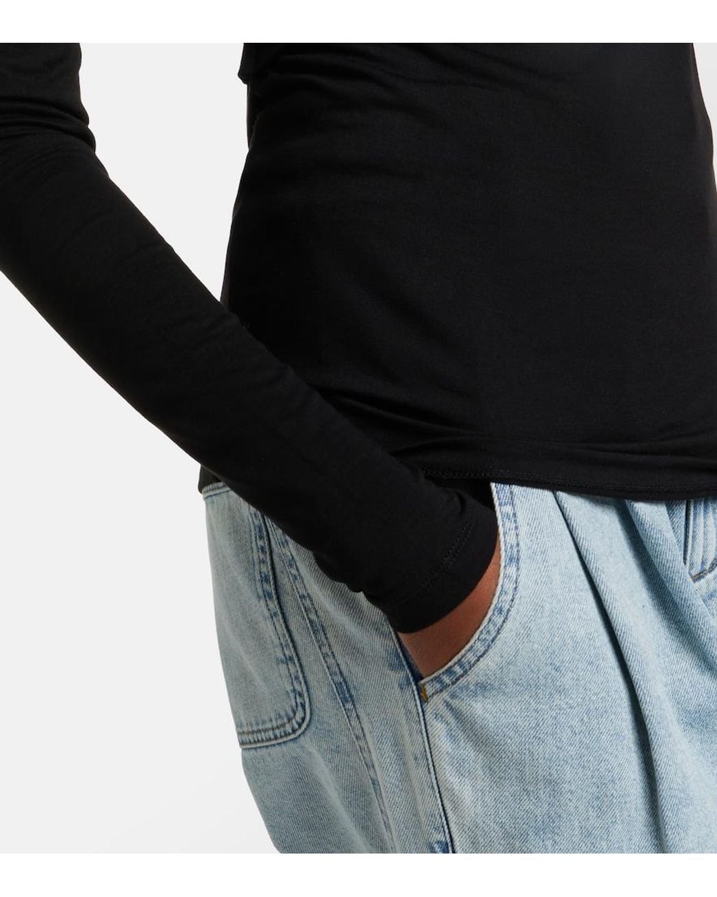 Isabel Marant Black Dressi Draped Jersey Top