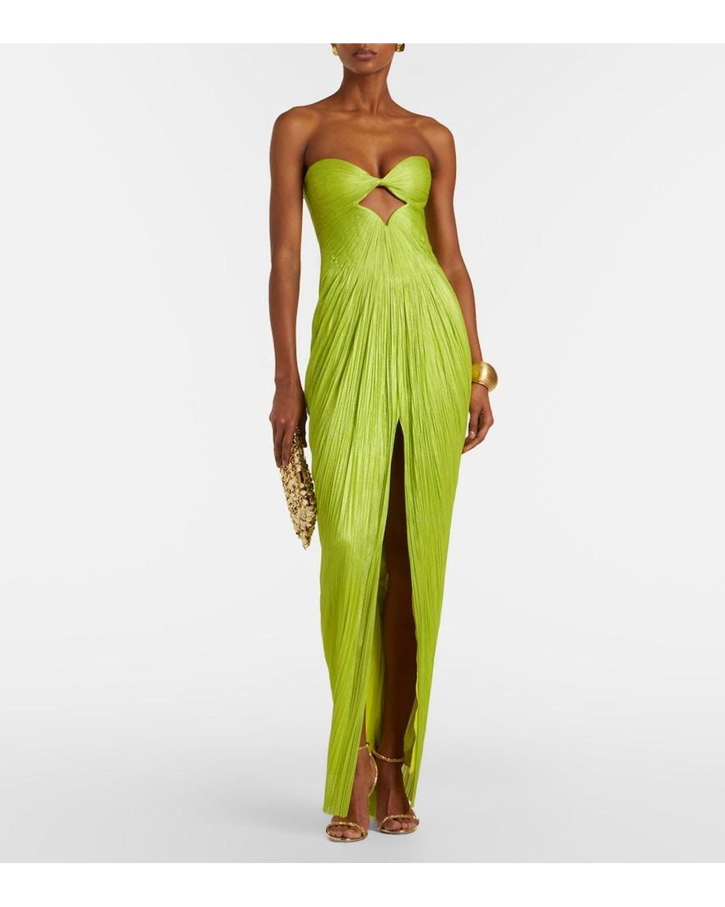 Maria Lucia Hohan Green Stephanie Tulle Bustier Gown