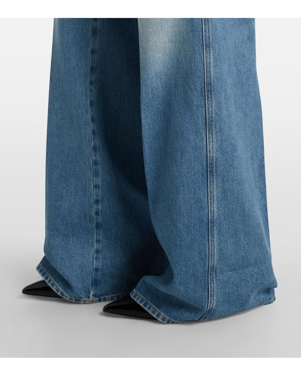 Gucci Blue Horsebit Mid-Rise Flared Jeans