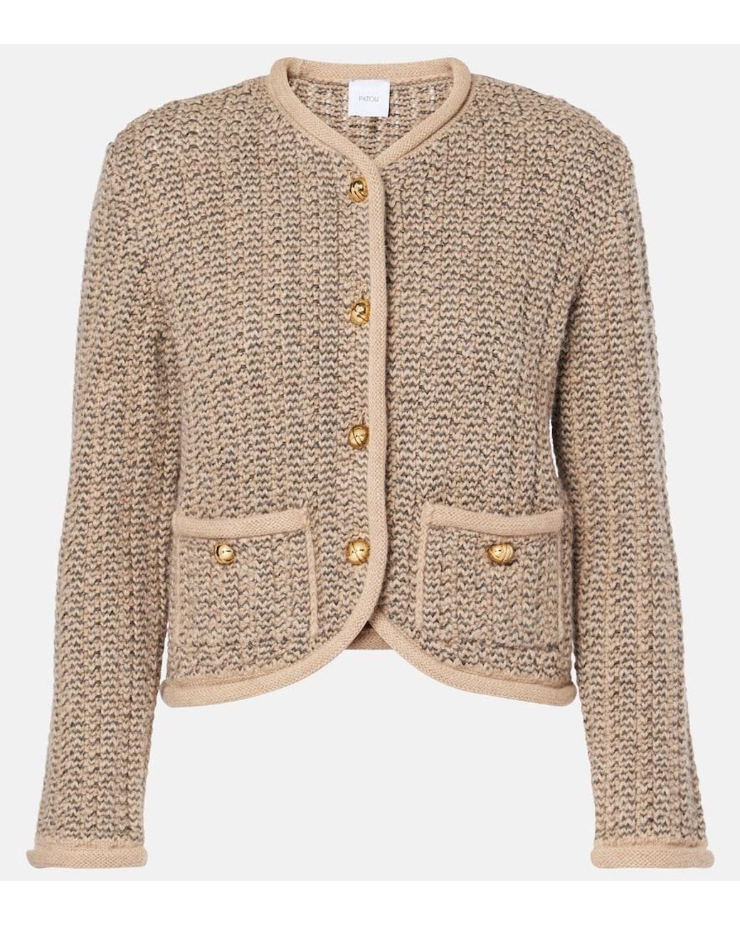 Patou Natural Wool And Alpaca Cardigan