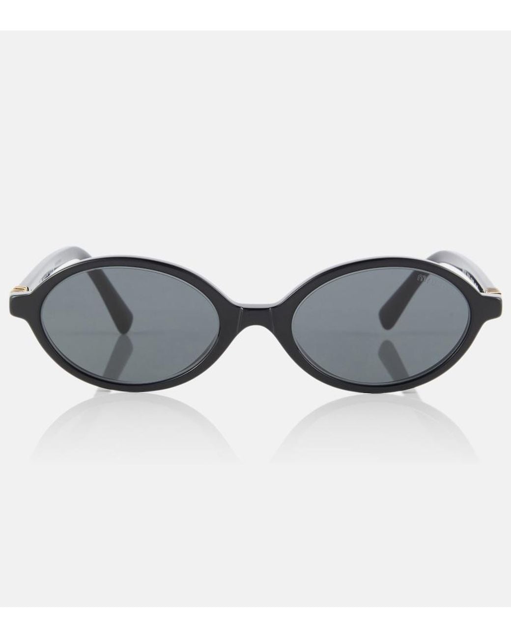 Miu Miu Gray Logo Round Sunglasses