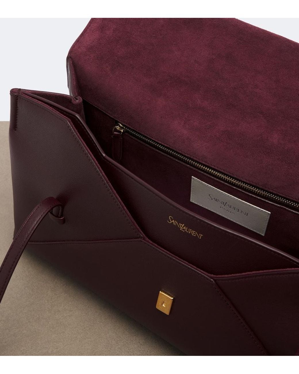 Saint Laurent Purple Simone Medium Leather Shoulder Bag