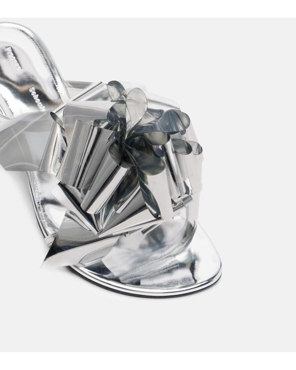 Proenza Schouler White Tee Souvenir Mirrored Leather Mules