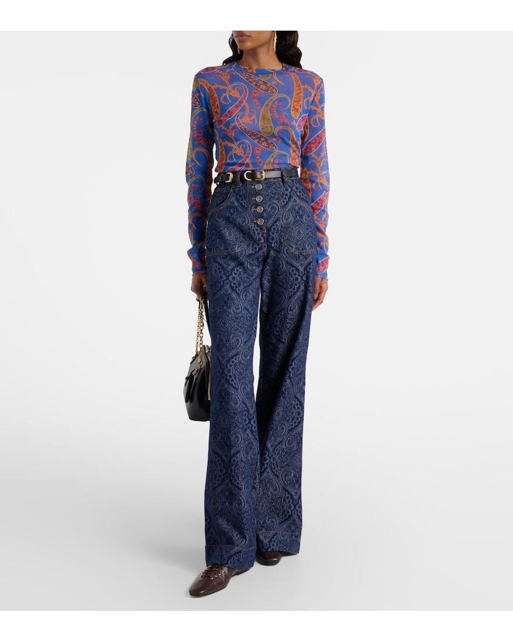 Top En Tulle Etro en coloris Blue