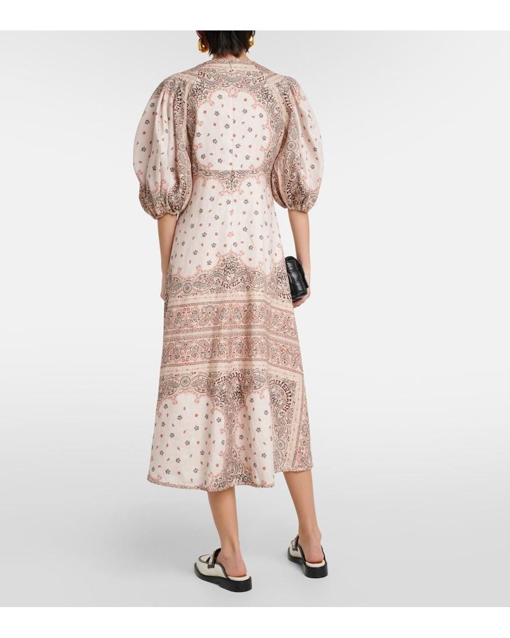 Zimmermann Natural Day Bandana Linen Midi Dress